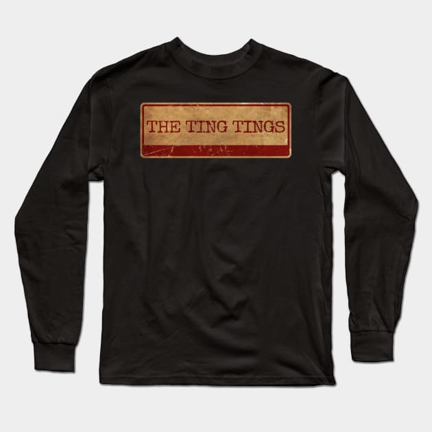 Aliska text red gold retro The Ting Tings Long Sleeve T-Shirt by Aliska